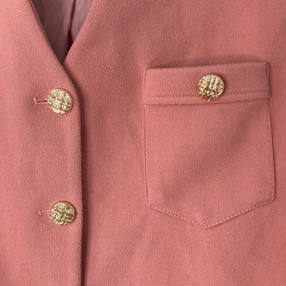 Barbiecore Dusty Rose 2-Piece Pant Set Cropped Blazer & Wide Leg Sweat Pants XXL - Picture 3 of 11
